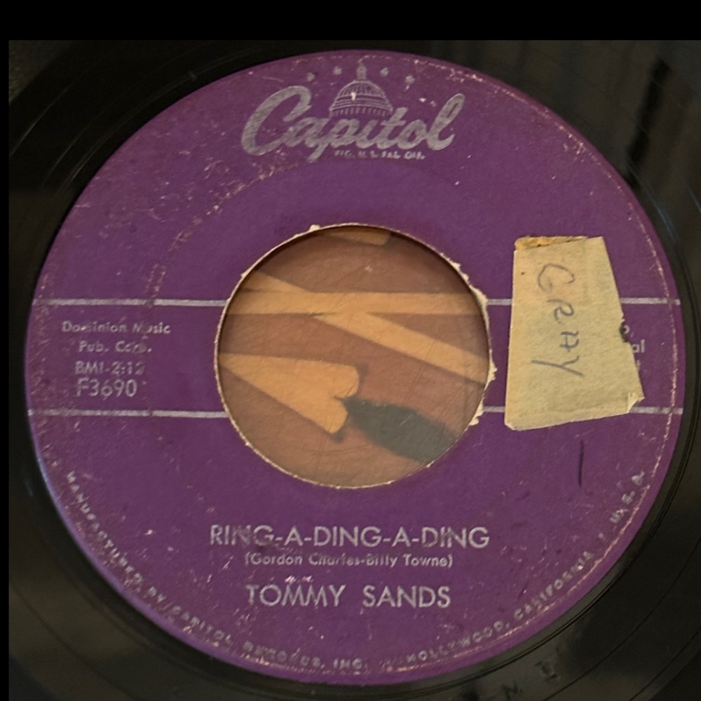 Vintage Tommy Sands 1950’s 45 RPM Vinyl Record - Picture 2 of 4